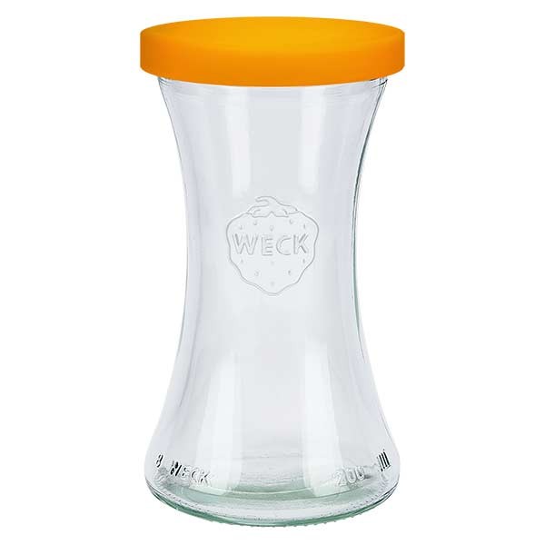 WECK-delicatessenglas 200ml met oranje siliconenhoes