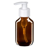 100ml Euro-medicijnfles bruin met witte dispenserpomp 100ml Euro-medicijnfles bruin met witte dispenserpomp