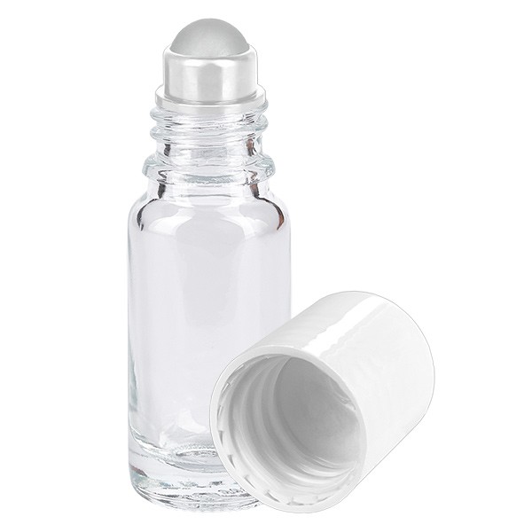 Flacon de déodorant en verre clair 10 ml, déo à bille vide