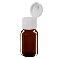 30ml Euro-medicijnfles / siroopfles bruin met witte klapsluiting 30ml Euro-medicijnfles / siroopfles bruin met witte klapsluiting