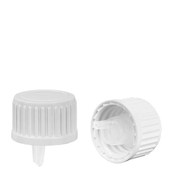 Bouchon compte-gouttes 0,9mm blanc 18mm standard