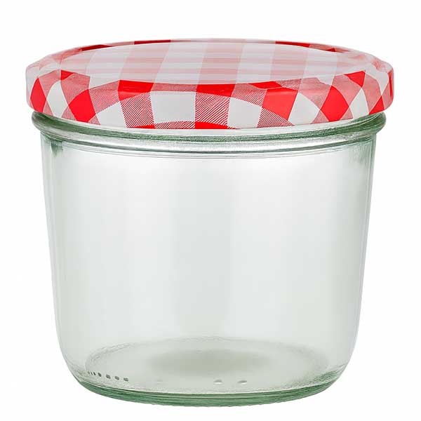 230ml trommelglas + BasicSeal deksel rood/wit UNiTWiST