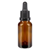 Pipetfles bruin 20ml, pipet zwart/zwart VR Pipetfles bruin 20ml, pipet zwart/zwart VR