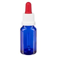 Pipetfles blauw 10ml, pipet wit/rood VR Pipetfles blauw 10ml, pipet wit/rood VR