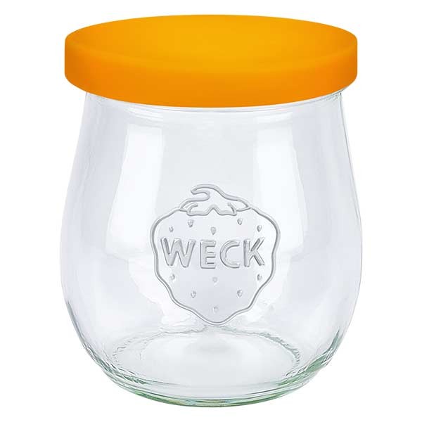 WECK-tulpglas 220ml met oranje siliconenhoes
