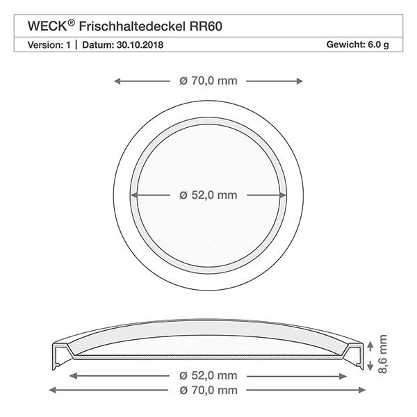 WECK-mini stortglas 140ml met vershouddeksel