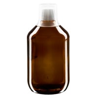 500 ml Euro-medicijnflessen met witte schroefsluiting en doseerbeker 30ml 500 ml Euro-medicijnflessen met witte schroefsluiting en doseerbeker 30ml