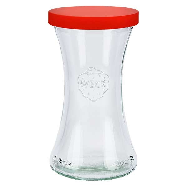 WECK-delicatessenglas 200ml met rood siliconenhoes