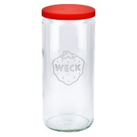 1040ml Zylinderglas WECK mit Silikondeckel rot 1040ml Zylinderglas WECK mit Silikondeckel rot