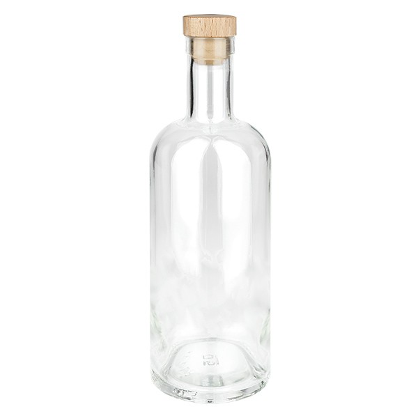 750 ml glazen fles “Attila” met houten kurk UNiTWIST®