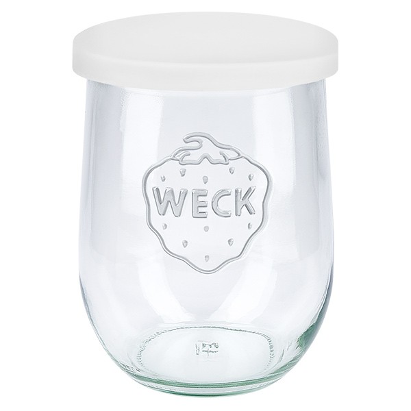 1062ml Pot tulipe WECK avec couvercle en silicone blanc