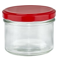 225ml trommelglas + BasicSeal deksel rood UNiTWIST 225ml trommelglas + BasicSeal deksel rood UNiTWIST
