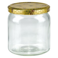 Verre rond 408ml + couvercle BasicSeal Nid d'abeille UNiTWiST Verre rond 408ml + couvercle BasicSeal Nid d'abeille UNiTWiST
