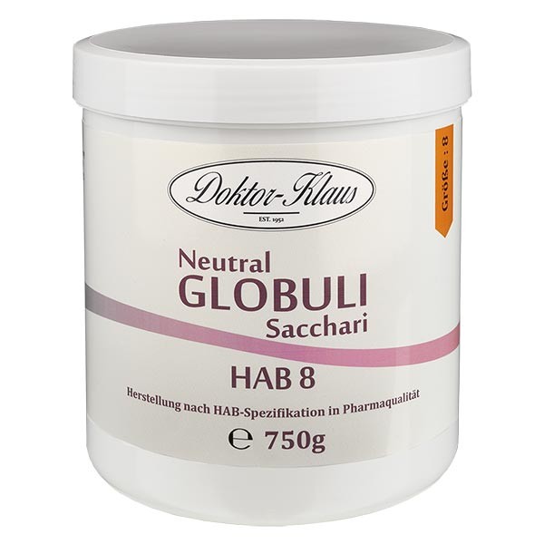 750 g Neutral globuli HAB 8 van 100% zuivere sacharose