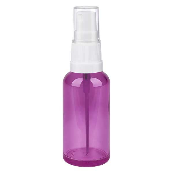 Flacon pulvérisateur 50 ml blanc/tr. avec bouchon standard PurpleLine UT18/50