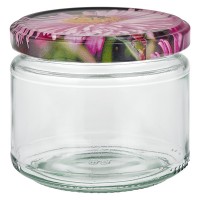330ml verre rond + couvercle BasicSeal décor fleurs UNiTWiST 330ml verre rond + couvercle BasicSeal décor fleurs UNiTWiST