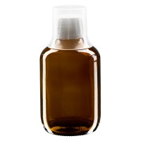 200 ml Euro-medicijnflessen met witte schroefsluiting en doseerbeker 30ml 200 ml Euro-medicijnflessen met witte schroefsluiting en doseerbeker 30ml