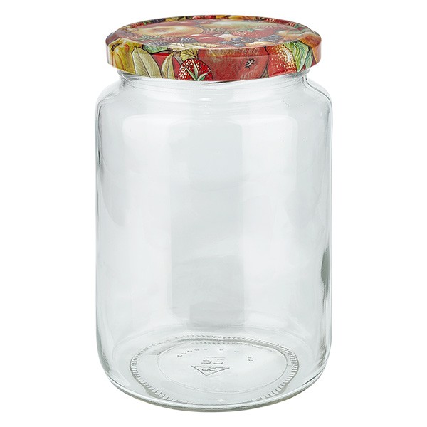 795ml rond glas + BasicSeal deksel fruitdecor UNiTWiST