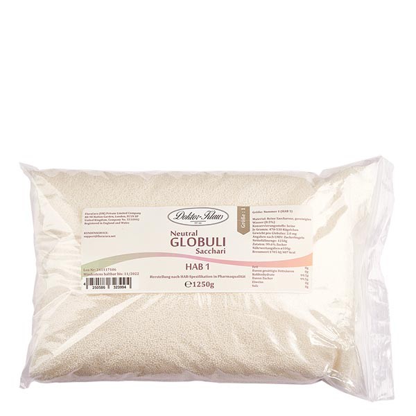 1250 g Neutral globuli HAB1 van 100% zuivere sacharose