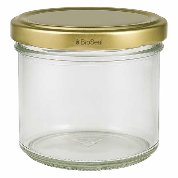 UNITWIST glazen potten 125ml sturtglas met gouden Twist-Off deksel TO66