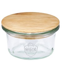 WECK-mini stortglas 50ml met hout deksel WECK-mini stortglas 50ml met hout deksel