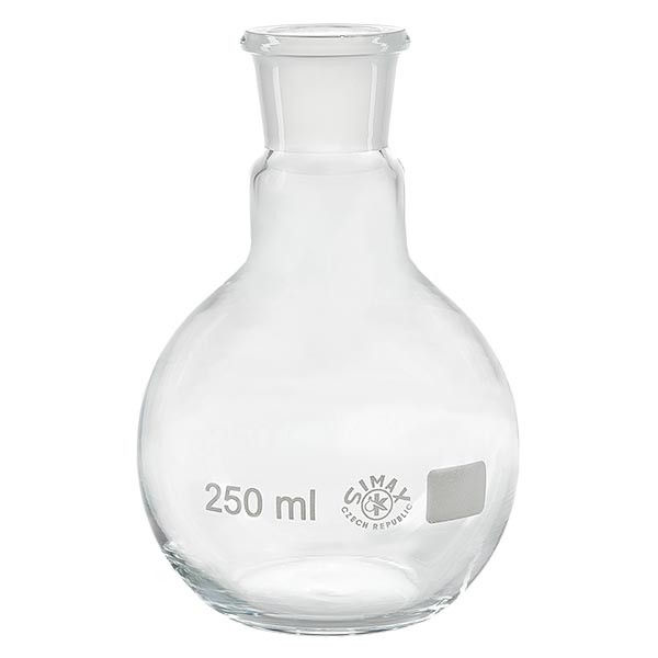 Ballon à fond plat 250 ml à col large, en verre borosilicate avec rodage normalisé 29/32