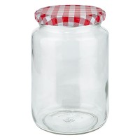795ml Verre rond avec couvercle BasicSeal rouge/blanc UNiTWiST 795ml Verre rond avec couvercle BasicSeal rouge/blanc UNiTWiST