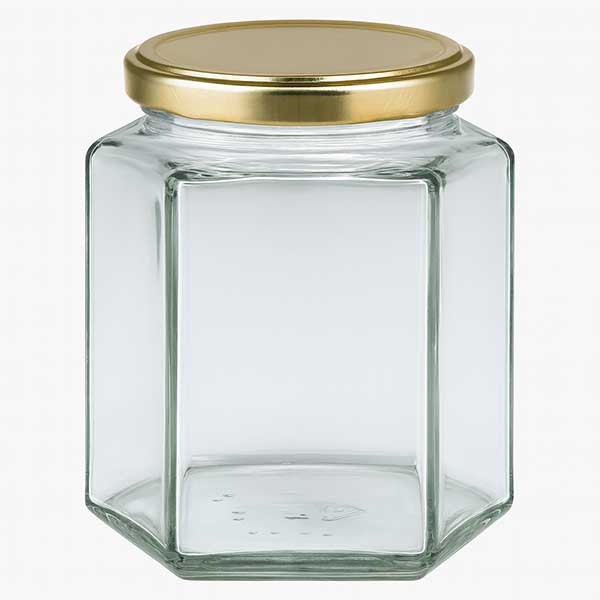 390ml Hexaglass met BasicSeal deksel goud UNiTWIST