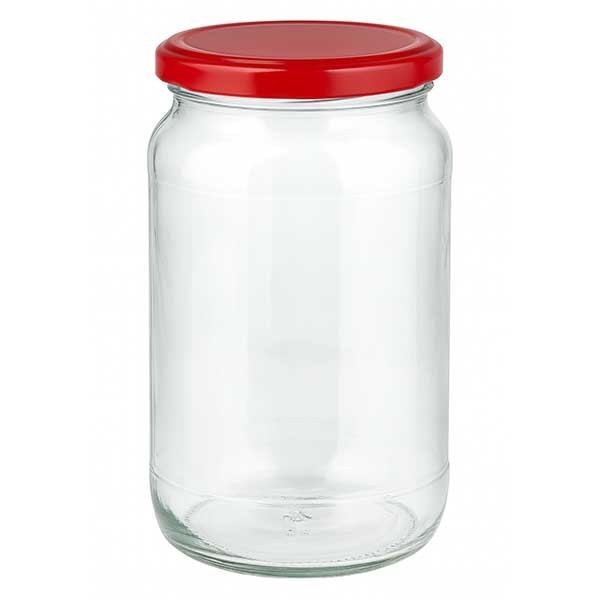 1062ml rond glas + BasicSeal deksel rood UNiTWIST