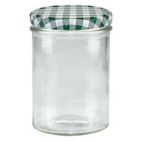 Verre renversé 435ml + couvercle BasicSeal vert/blanc UNiTWiST Verre renversé 435ml + couvercle BasicSeal vert/blanc UNiTWiST