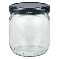 425ml pot rond avec couvercle BioSeal noir UN... 425ml pot rond avec couvercle BioSeal noir UN...