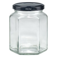 Verre hexagonal 288ml avec couvercle BioSeal noir UNiTWIST Verre hexagonal 288ml avec couvercle BioSeal noir UNiTWIST