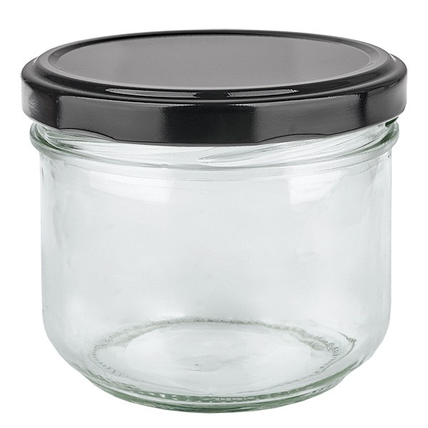 260 ml trommelglas met BasicSeal deksel zwart UNiTWiST