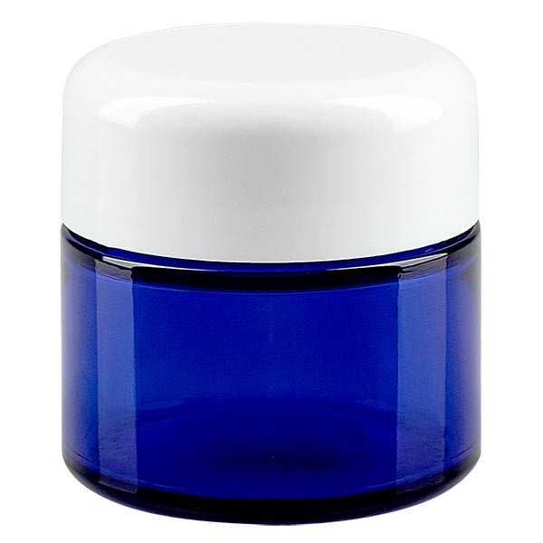 Glazen pot 50ml royalblauw, zonder sluiting