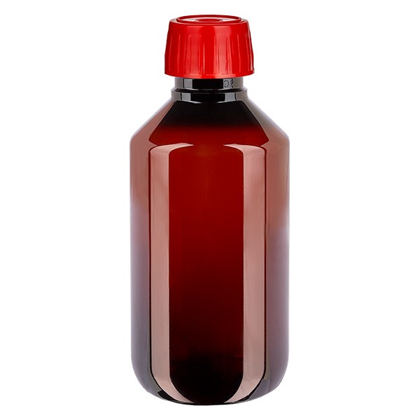 Bouteille PET 200ml avec bouchon de dégazage rouge