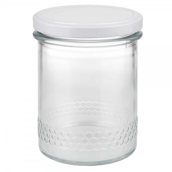 Pot à miel 560 g avec couvercle blanc BasicSeal UNiTWIST