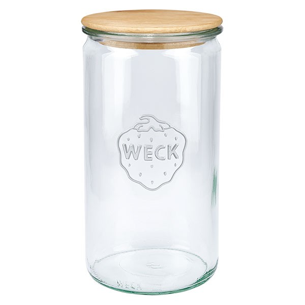 WECK-cilinderglas 1590ml met hout deksel