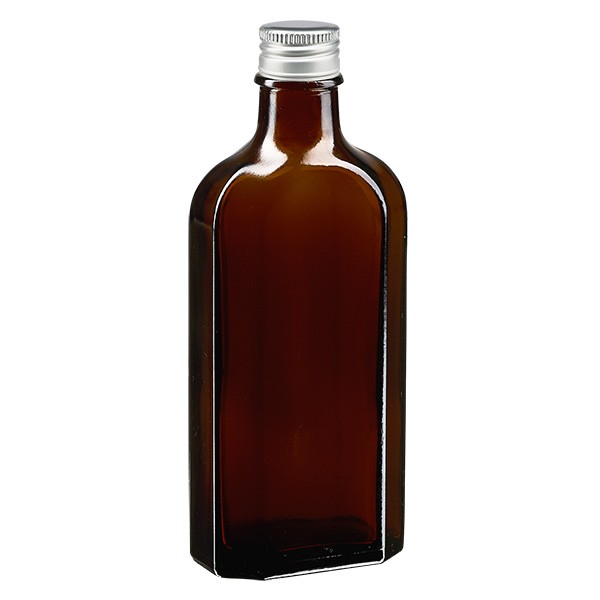 150 ml Meplat marron avec bouchon alu argent PP22