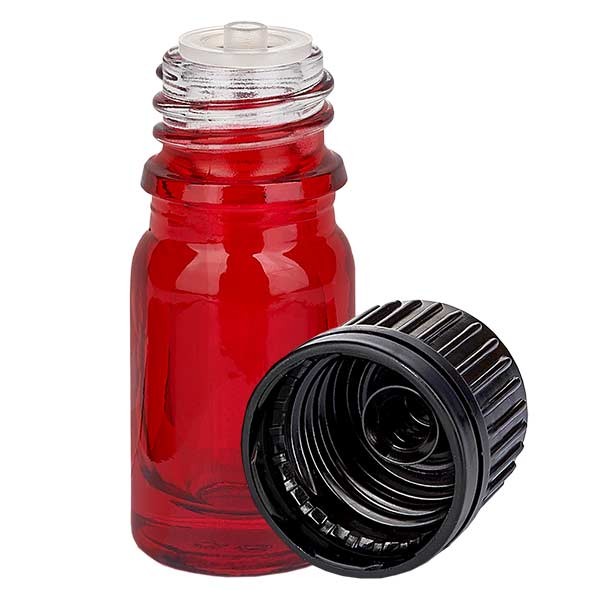 Flacon à pipette brun 50 ml + pipette rouge et blanche à système  d'inviolabilité, bouteilles AMBRÉES, Flacons à pipette, Verre