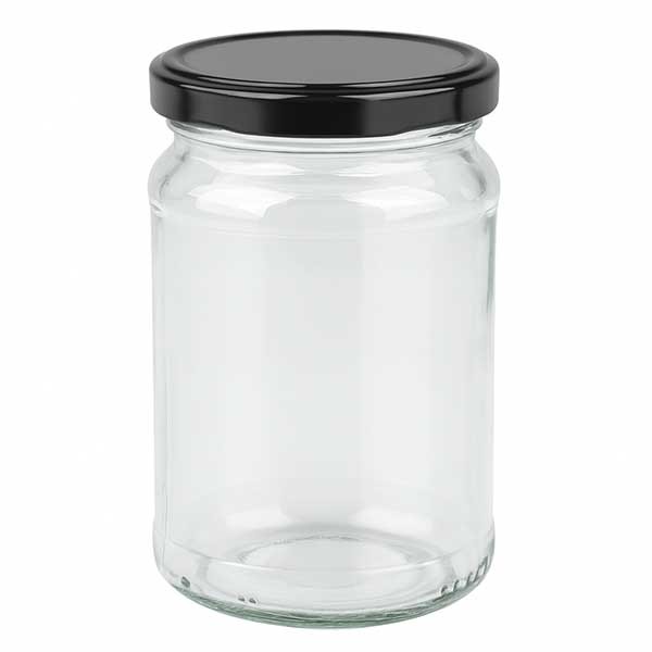 205 ml rond glas met BasicSeal deksel zwart UNiTWIST