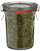Idee voor een glazen kruidenpotje: WECK mini-stortglas 140 ml Idee voor een glazen kruidenpotje: WECK mini-stortglas 140 ml