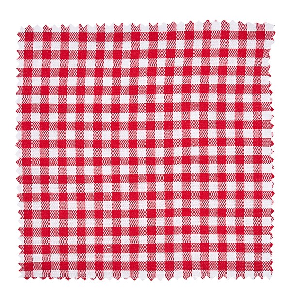 1 stoffen bekleding 120x120 mm rood ruitje voor deksel diameter 43-100 mm