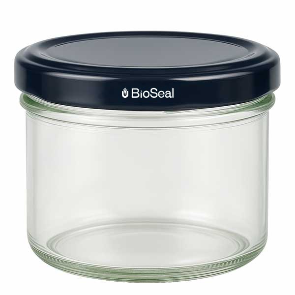 180ml pot renversé avec couvercle BioSeal noir UNiTWIST