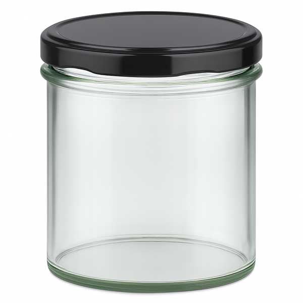 350 ml trommelglas met BasicSeal deksel zwart UNiTWiST