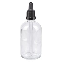 Pipetfles helder 100ml, pipet zwart VR Pipetfles helder 100ml, pipet zwart VR