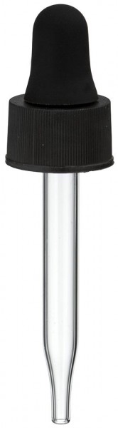 Glazen-druppelpipet zwart 13 mm PL48