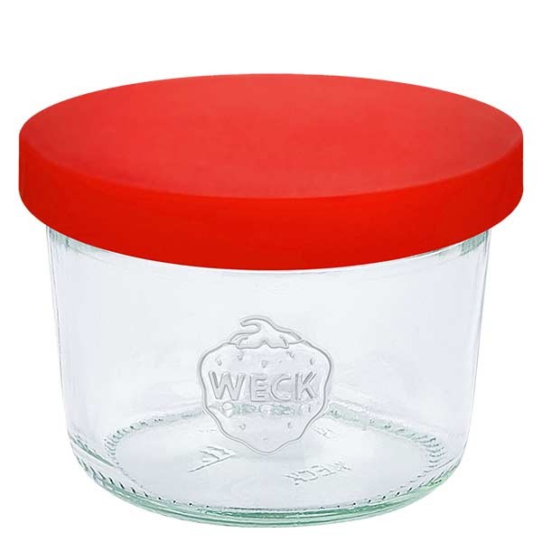 WECK-stortglas 80ml met rood siliconenhoes