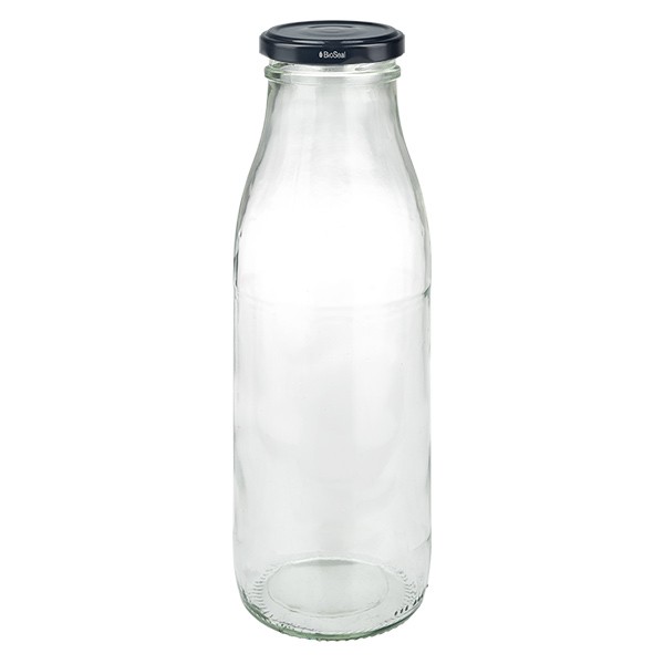 Bouteille de lait 500ml + couvercle BioSeal noir Uni...