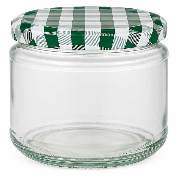 330ml rond glas + BasicSeal deksel groen/wit UNiTWiST