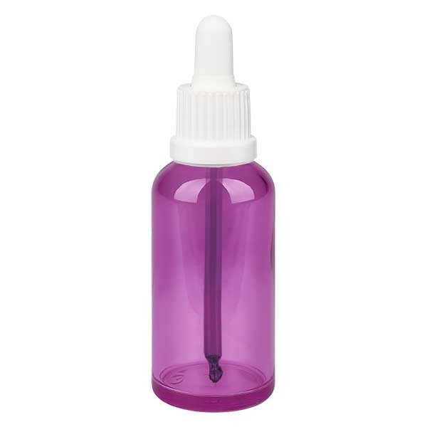 Flacon pipette 50 ml blanc avec bague d&#039;inviolabilité PurpleLine UT18/50